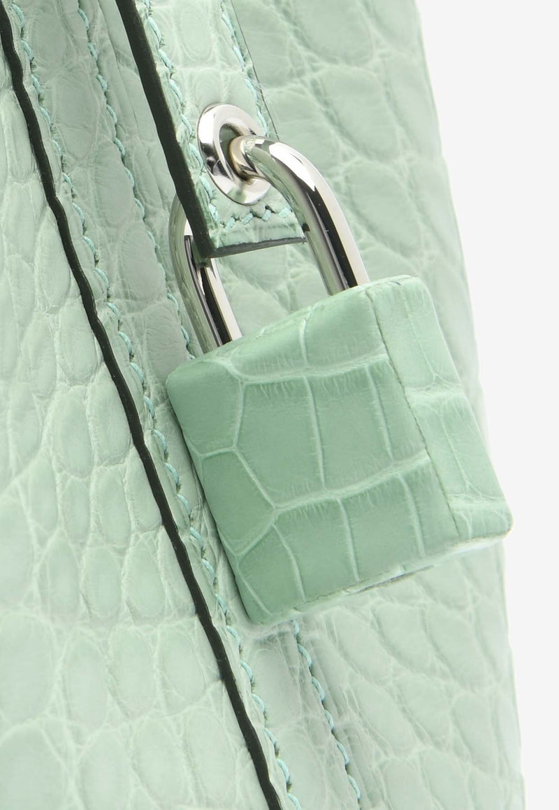 Hermès Micro Picotin Lock 14 in Vert d'Eau Matte Alligator with Palladium Hardware