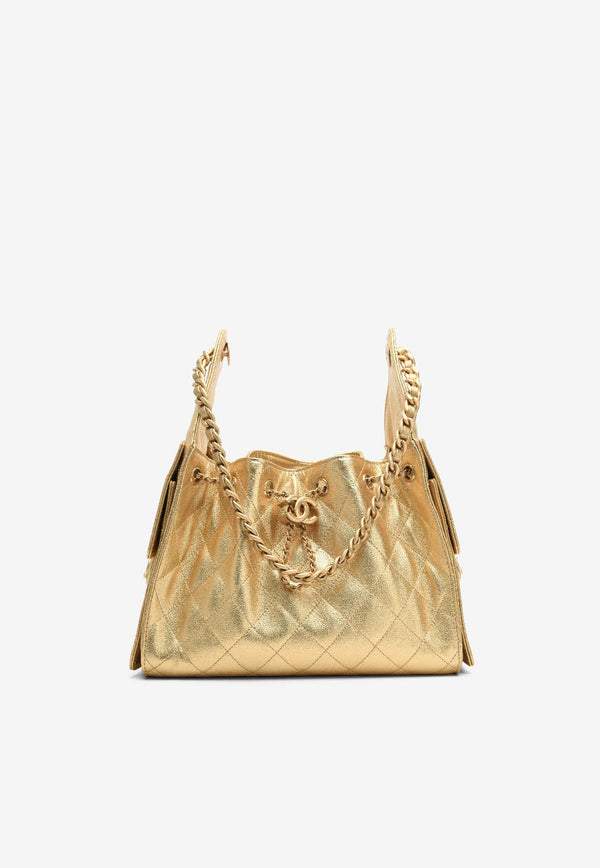 Small Chanel 25 Metallic Leather Shoulder Bag