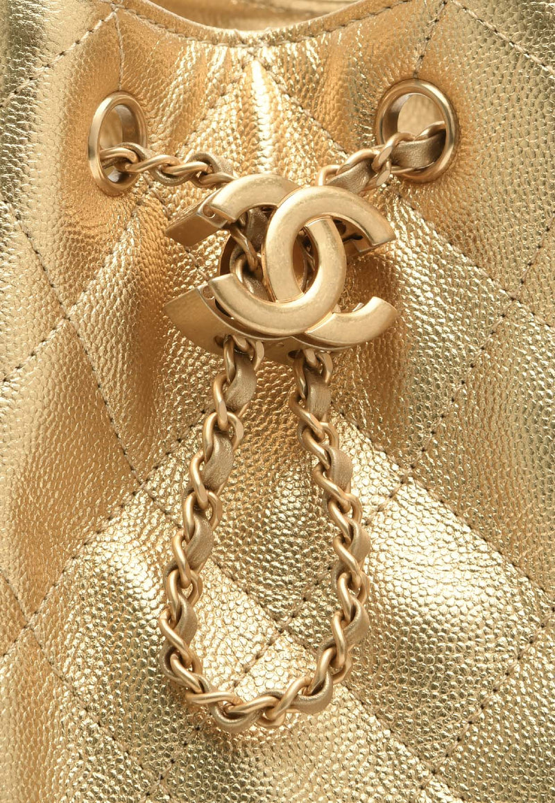 Small Chanel 25 Metallic Leather Shoulder Bag