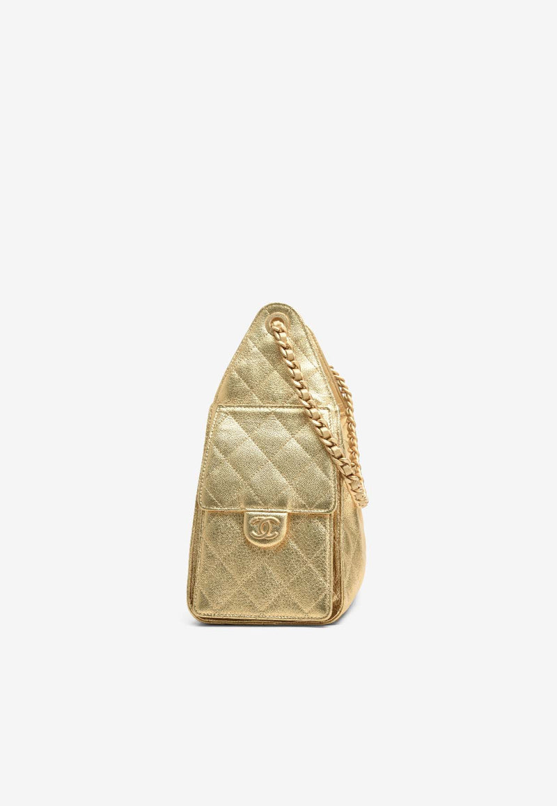 Small Chanel 25 Metallic Leather Shoulder Bag