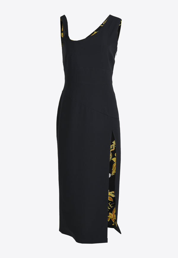 Versace Jeans Chain Couture Cady Midi Dress 75HAO9A9BLACK