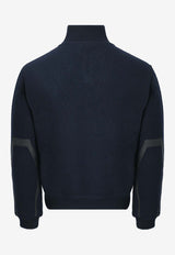 Zipped Sweater with Leather Details