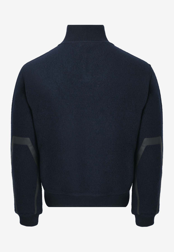 Zipped Sweater with Leather Details