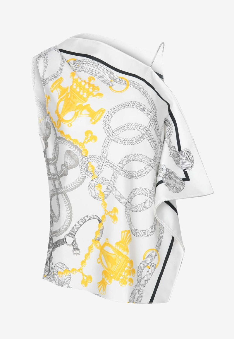 "Palefroi Remix" Draped Silk Blouse