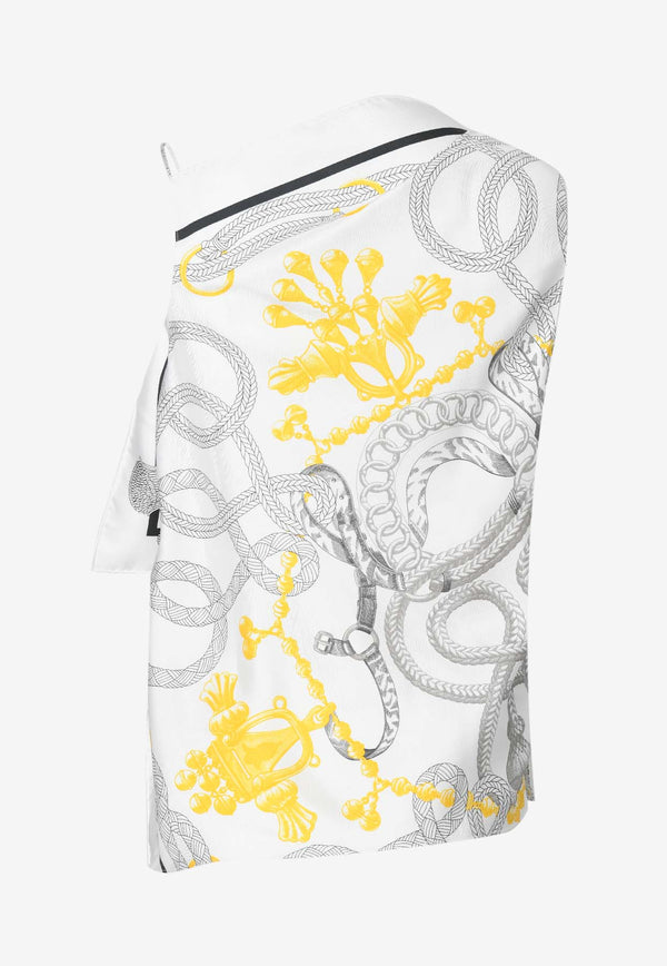 "Palefroi Remix" Draped Silk Blouse