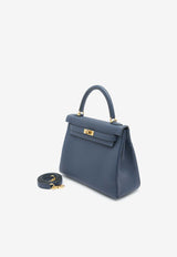 Hermès Kelly 25 Retourne in Bleu Navy Togo Leather with Gold Hardware