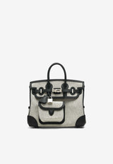 Birkin 25 Cargo in Ecru and Black Swift with Palladium Hardware
