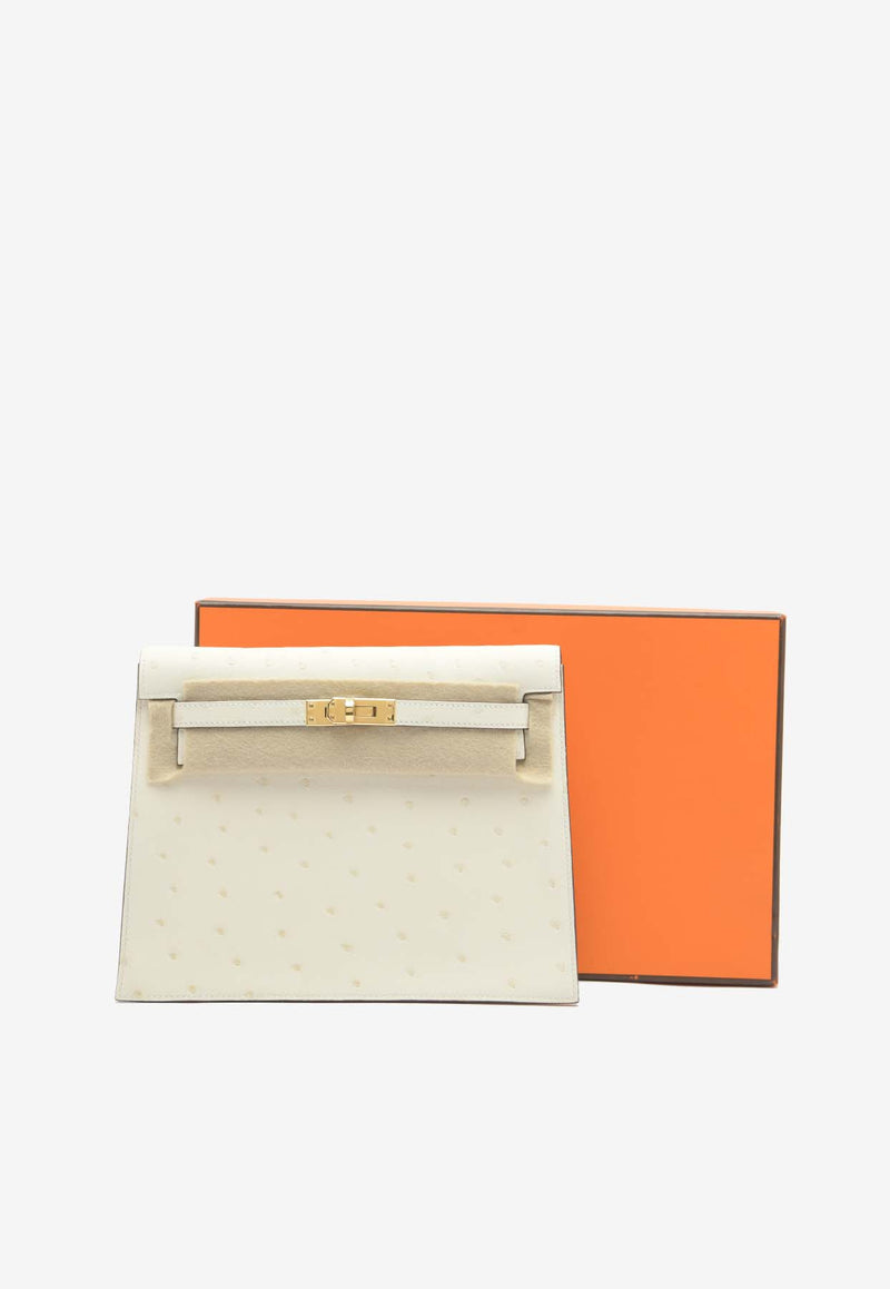 Hermès Kelly Danse in Nata Ostrich Boreale with Gold Hardware