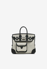 Birkin 25 Cargo in Ecru and Black Swift with Palladium Hardware