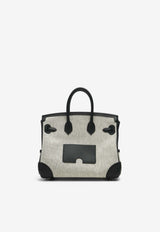 Birkin 25 Cargo in Ecru and Black Swift with Palladium Hardware