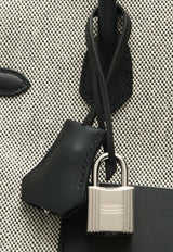 Birkin 25 Cargo in Ecru and Black Swift with Palladium Hardware