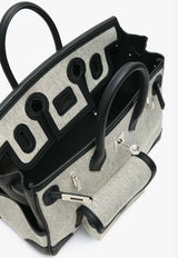 Birkin 25 Cargo in Ecru and Black Swift with Palladium Hardware