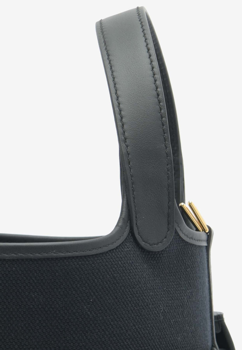 Hermès Picotin Cargo 18 in Black Goeland Canvas and Swift with Gold Hardware