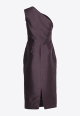 Solace London Orla One-Shoulder Midi Dress OS38026MAROON