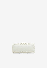 Small Woven Basket Leather Patch Tote Bag