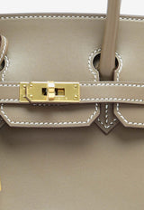 Hermès Birkin 25 in Etoupe Tadelakt Leather with Gold Hardware