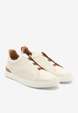 ZEGNA Triple Stitch Low-Top Sneakers Off-white