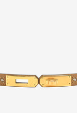 Kelly 18 Belt in Bandana Biscuit, Noir and Blanc Epsom Leather with Gold Hardware