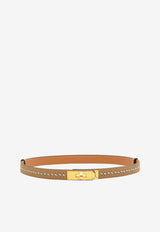 Kelly 18 Belt in Bandana Biscuit, Noir and Blanc Epsom Leather with Gold Hardware