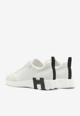 Hermès Bouncing Low-Top Sneakers in White Calfskin and Suede White