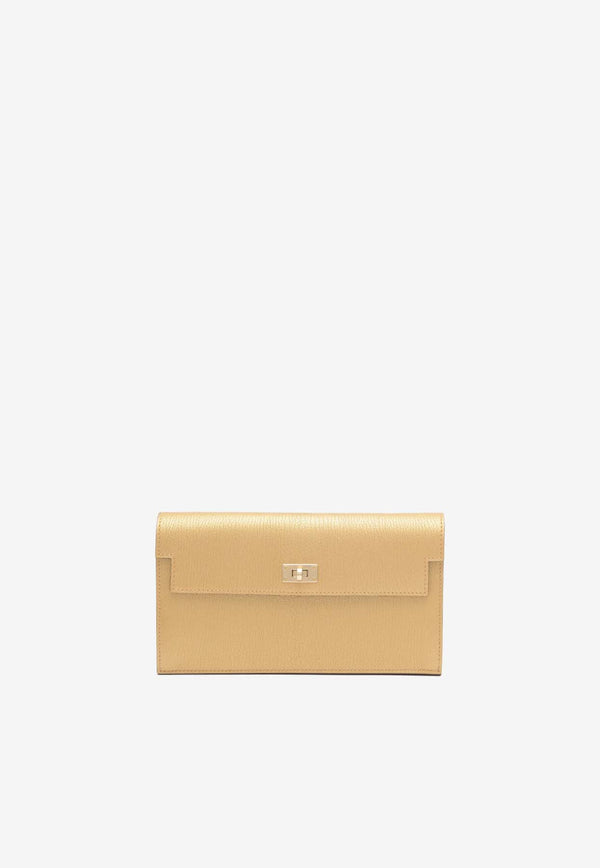 Hermès Kelly Pocket Long Wallet in Doré Leather with Gold Hardware Doré