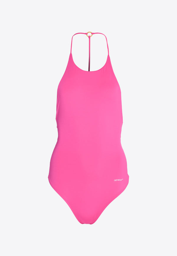 Off-White Logo One-Piece Swimsuit OWFC001S23JER001-3201 Pink