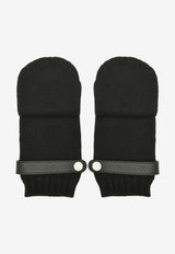 Lionel Cashmere Mittens in Black Cashmere and Deerskin