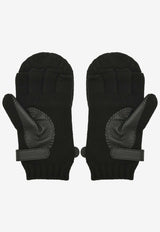 Lionel Cashmere Mittens in Black Cashmere and Deerskin