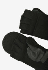 Lionel Cashmere Mittens in Black Cashmere and Deerskin