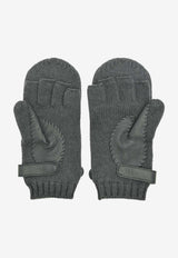 Lionel Mittens in Gris Misty Cashmere and Deerskin