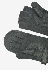 Lionel Mittens in Gris Misty Cashmere and Deerskin