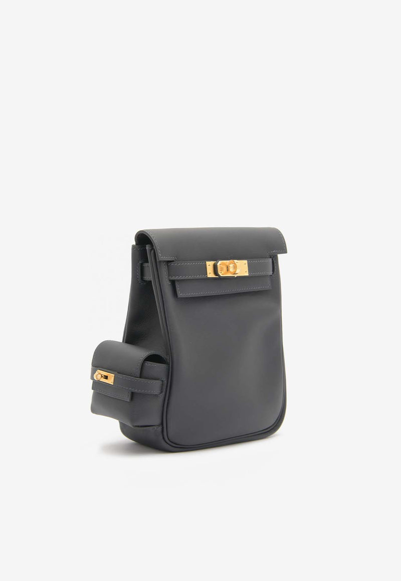 Hermès Kelly Jump Backpack in Caban Swift Leather with Gold Hardware