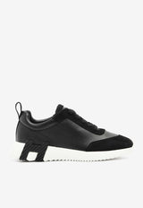 Hermès Bouncing Low-Top Sneakers in Calfskin and Suede