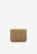 Constance Slim Wallet in Biscuit Epsom with Gold Hardware