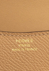 Constance Slim Wallet in Biscuit Epsom with Gold Hardware