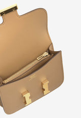 Constance Slim Wallet in Biscuit Epsom with Gold Hardware