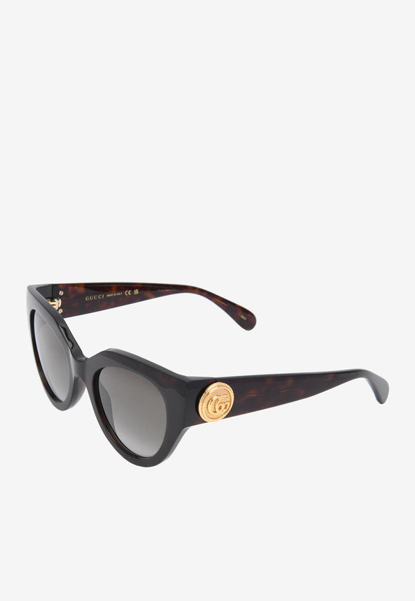 Gucci Double G Logo Cat-Eye Sunglasses GG1408SBROWN MULTI
