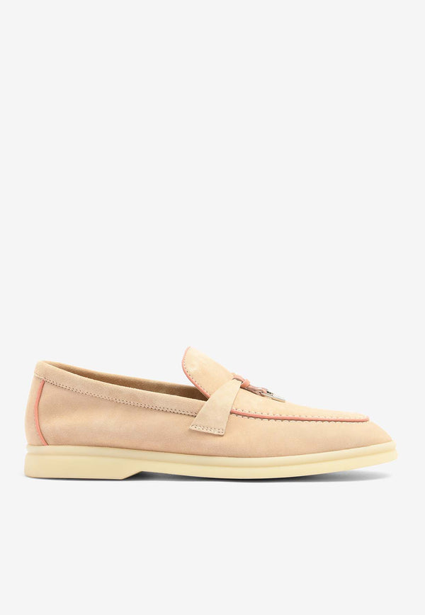 Loro Piana Summer Charms Walk Suede Loafers