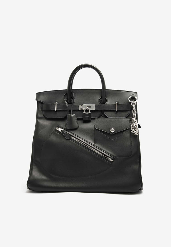 Birkin Rock 40 HAC in Black Evercolor Leather with Palladium Hardware