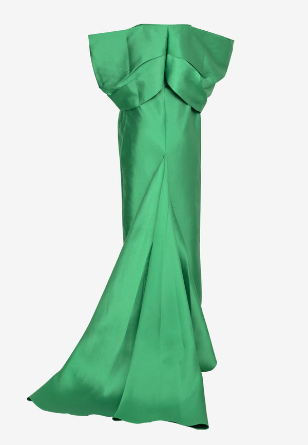 Solace London Delphina Off-Shoulder Maxi Dress OS38003LIGHT GREEN