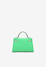 Hermès Mini Kelly 20 Sellier Touch in Vert Comics Madame and Vert d'Eau Matte Alligator with Palladium Hardware