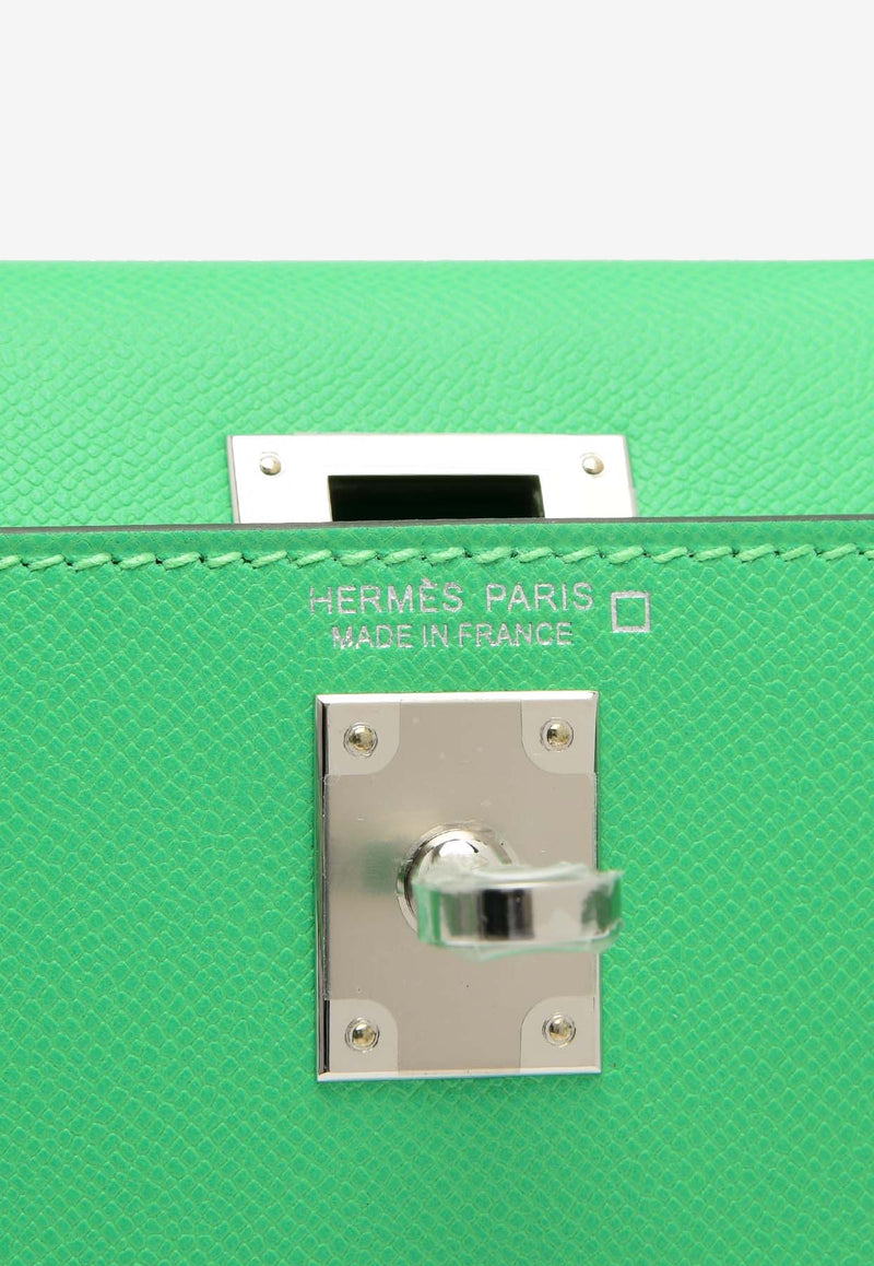 Hermès Mini Kelly 20 Sellier Touch in Vert Comics Madame and Vert d'Eau Matte Alligator with Palladium Hardware