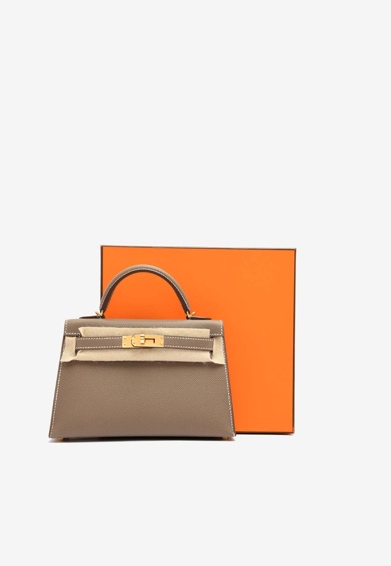 Hermès Mini Kelly 20 Sellier in Etoupe Epsom Leather with Gold Hardware