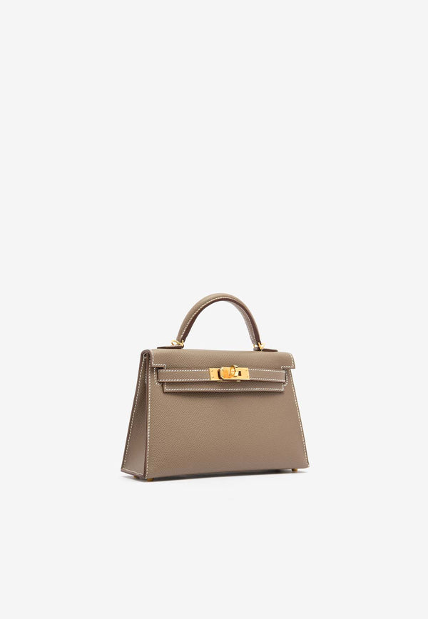 Hermès Mini Kelly 20 Sellier in Etoupe Epsom Leather with Gold Hardware