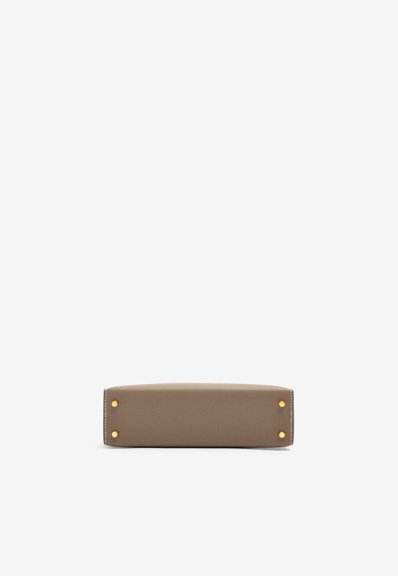 Hermès Mini Kelly 20 Sellier in Etoupe Epsom Leather with Gold Hardware