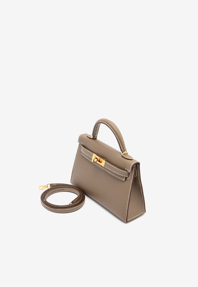 Hermès Mini Kelly 20 Sellier in Etoupe Epsom Leather with Gold Hardware