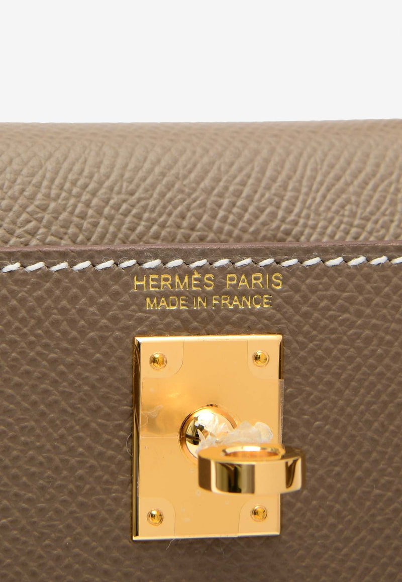 Hermès Mini Kelly 20 Sellier in Etoupe Epsom Leather with Gold Hardware