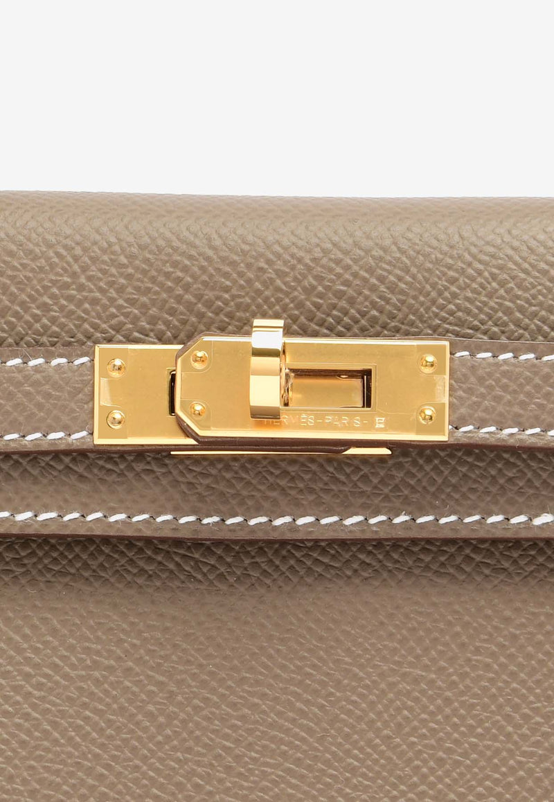 Hermès Mini Kelly 20 Sellier in Etoupe Epsom Leather with Gold Hardware