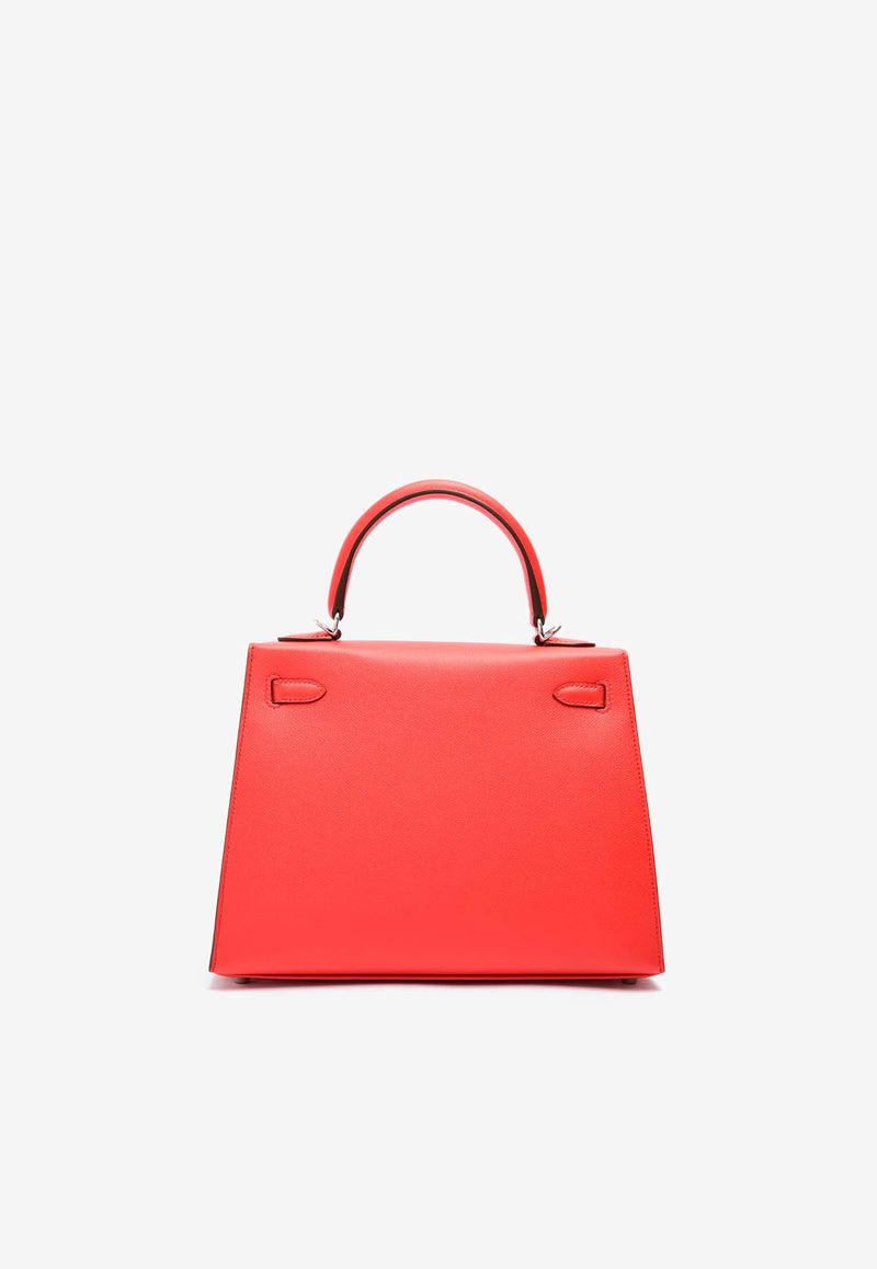 Hermès Kelly 25 Sellier in Rouge de Coeur Madame Leather with Palladium Hardware