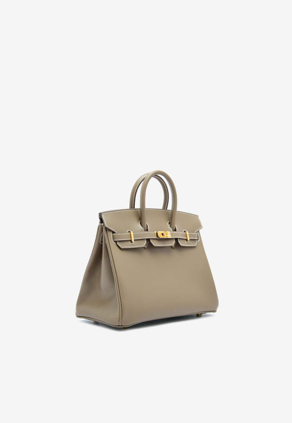 Hermès Birkin 25 in Etoupe Tadelakt Leather with Gold Hardware